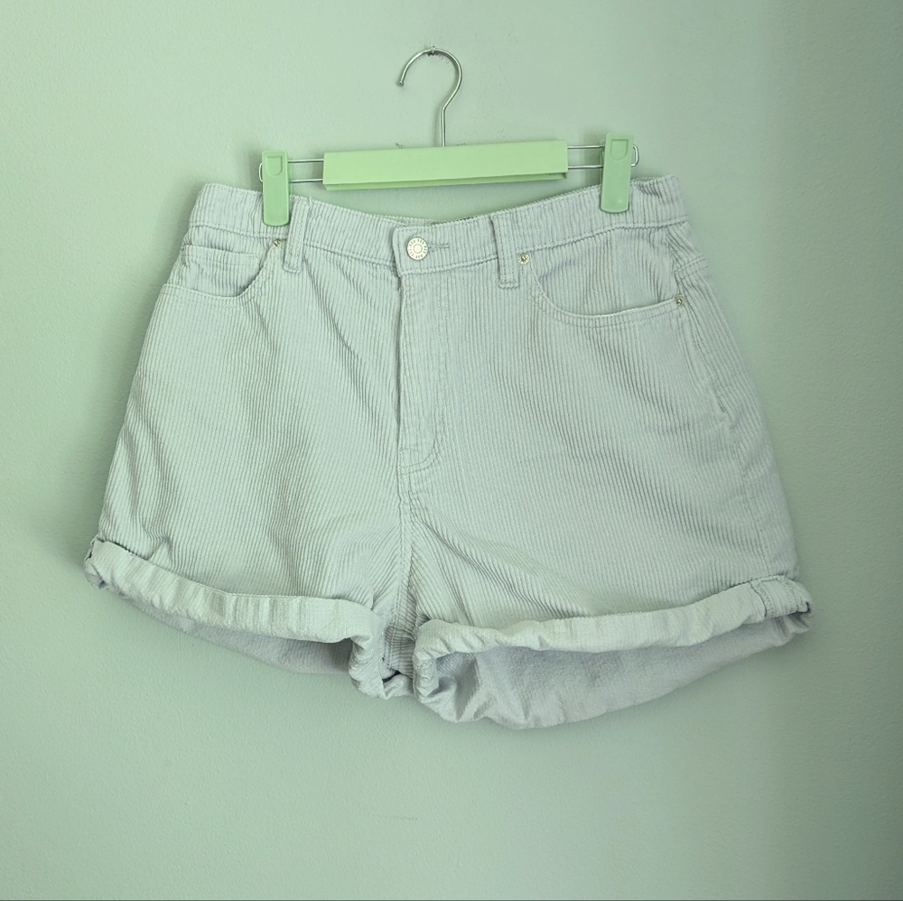 BDG Urban Outfitters Women's 30 Corduroy High Rise Light Gray Rolled Shorts 209